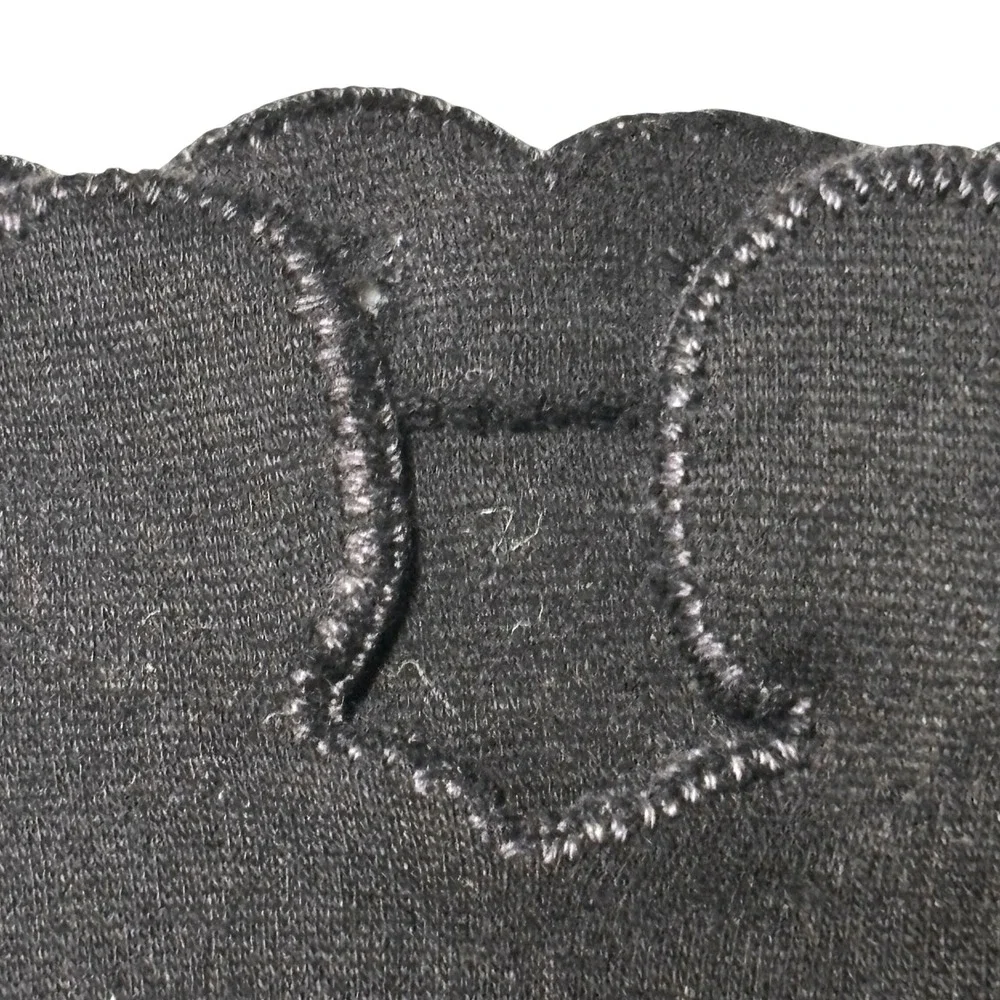 VTG Black Crescendoe Gloves Scalloped Eyelet Wrist Length Size 7